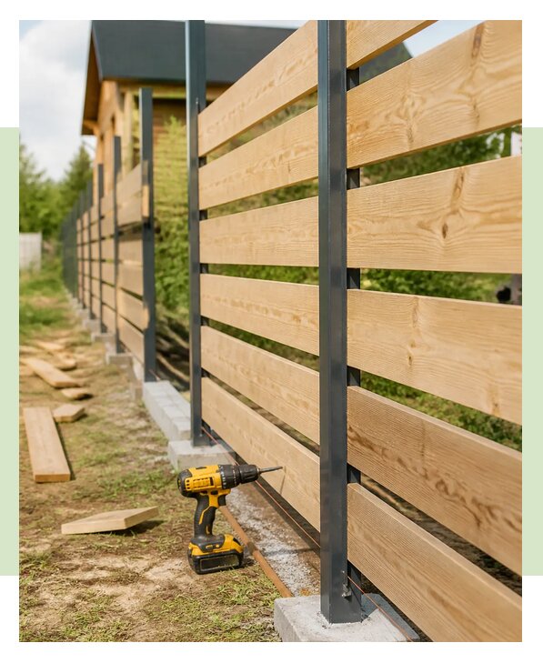 Забор из доски под ключ с монтажом и установкой в Мелеузе